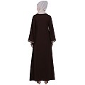 Firdaws Pintuck embroidery abaya- Coffee Brown